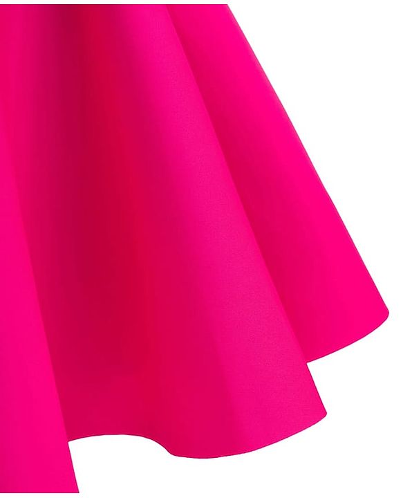 Babyhug Woven Sleeveless Scuba Fabric with Cotton Lining Party Dress with Corsage Detailing - Neon Pink