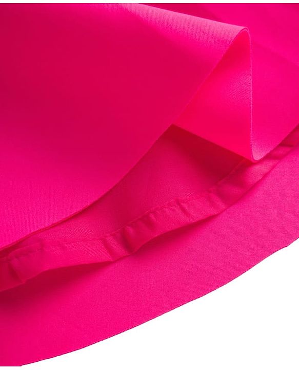 Babyhug Woven Sleeveless Scuba Fabric with Cotton Lining Party Dress with Corsage Detailing - Neon Pink