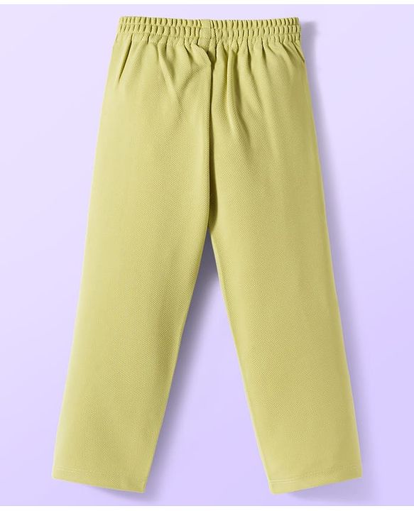 Babyhug Cotton Blend Woven Full Sleeves Solid 3 Piece Party Suit With Bow - Light Green & White
