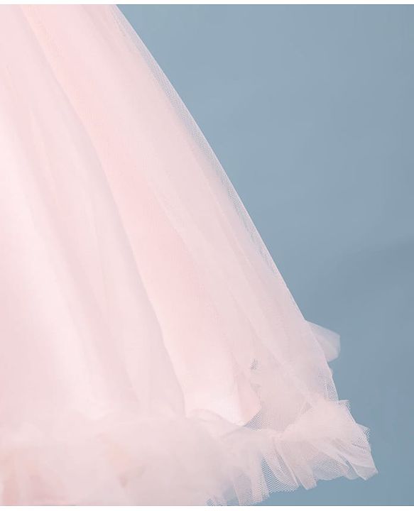Babyhug Woven Sleeveless 5 Layer Party Dress with Sequin Detailing - Peach