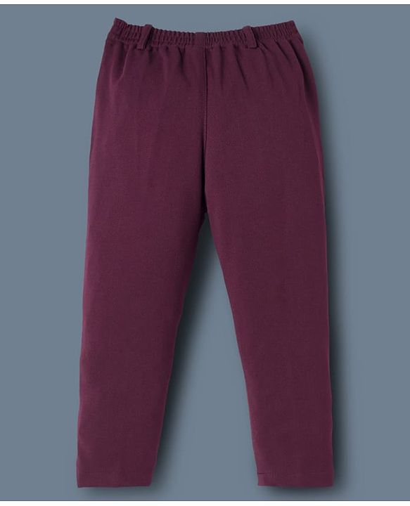 Babyhug Knit Full Sleeves Stretchable Solid 3 Piece Party Suit With Bow -Wine