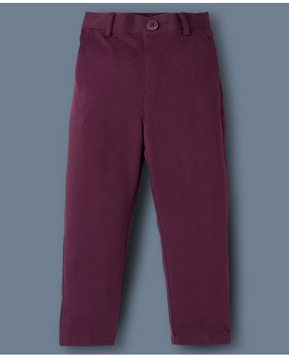 Babyhug Knit Full Sleeves Stretchable Solid 3 Piece Party Suit With Bow -Wine