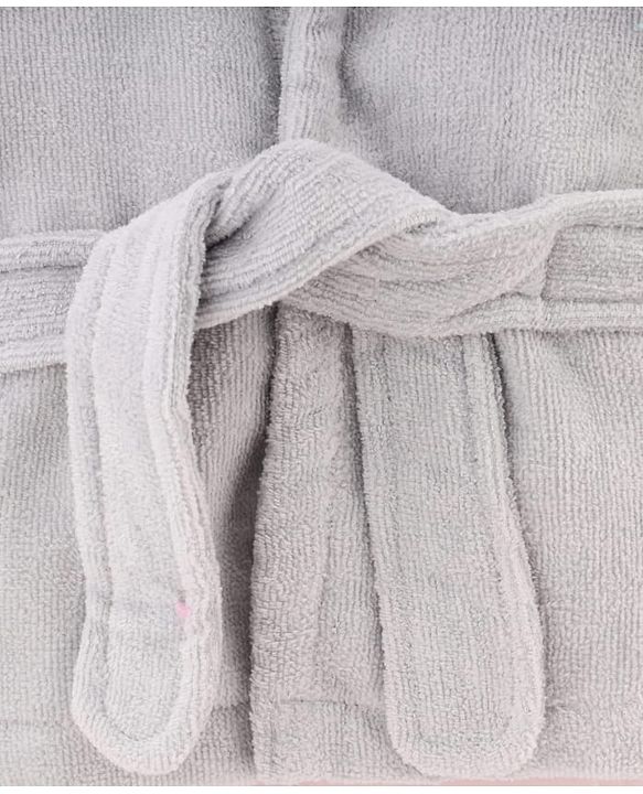 Babyhug Terry Woven Full Sleeves Elephant Hooded Bath Robe - Grey