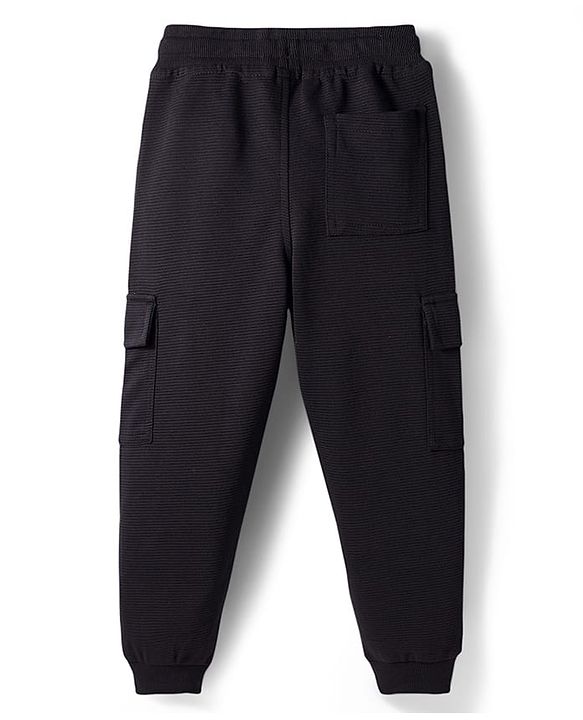 Pine Kids Knit Full Length Solid Colour Lounge Pant - Black