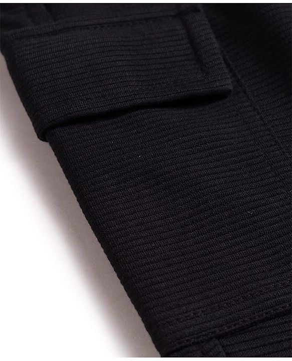 Pine Kids Knit Full Length Solid Colour Lounge Pant - Black