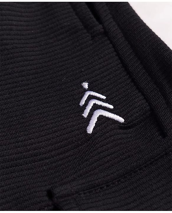 Pine Kids Knit Full Length Solid Colour Lounge Pant - Black