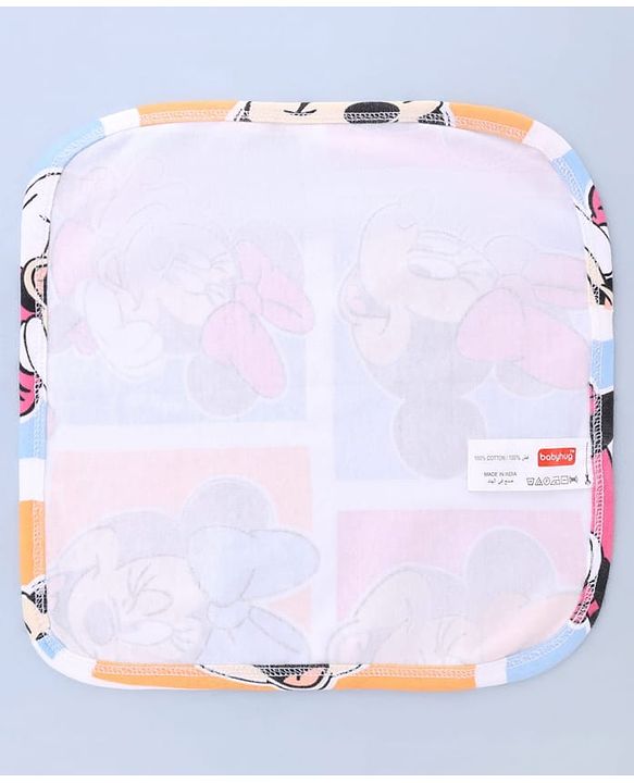 Babyhug Disney Interlock Knit Hand & Face Towels with Minnie Mouse Graphic Pack of 3 L 29 x B 29 cm - Multicolor