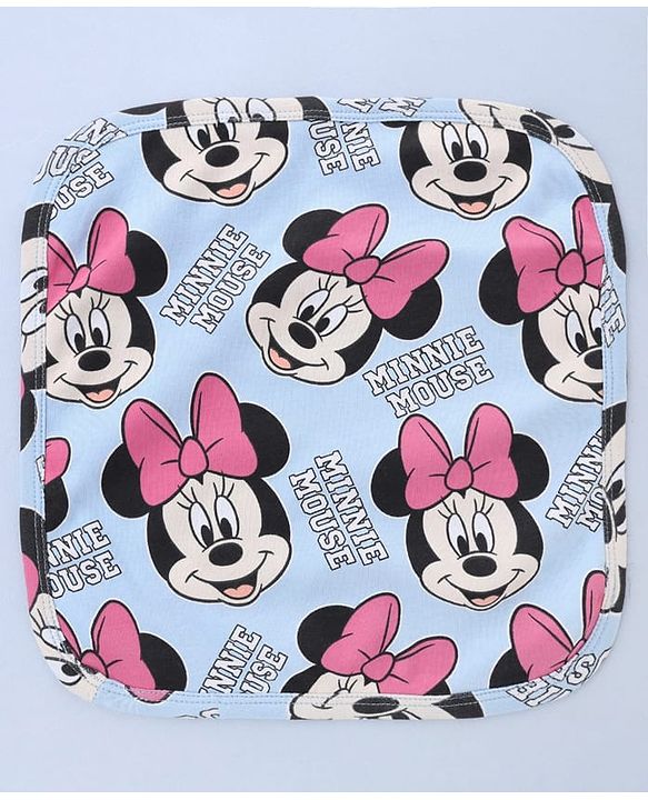 Babyhug Disney Interlock Knit Hand & Face Towels with Minnie Mouse Graphic Pack of 3 L 29 x B 29 cm - Multicolor