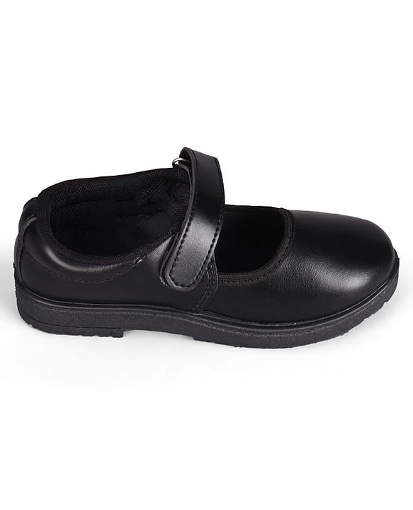 Pine Kids Velcro Closure Solid Colour School Shoes - Black