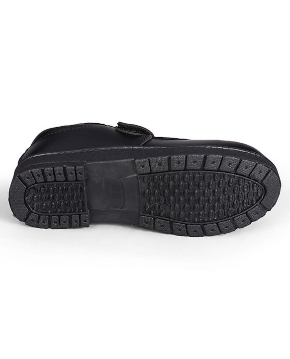 Pine Kids Velcro Closure Solid Colour School Shoes - Black