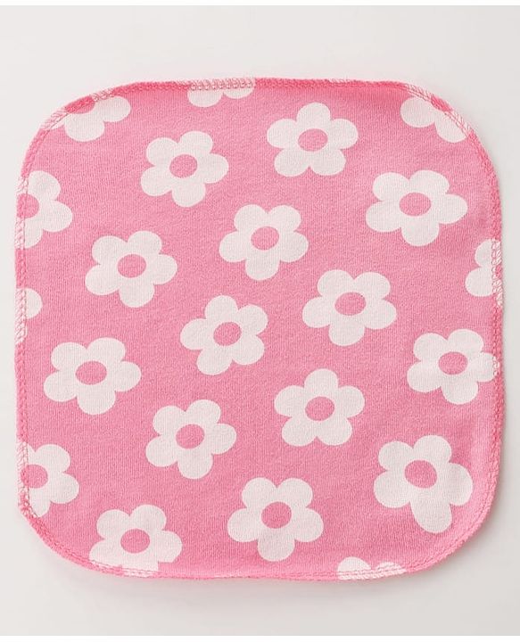 Babyhug Terry Knit Face & Hand Towel With Floral Print Pack Of 6 L 24 x B 24 cm- Multicolour