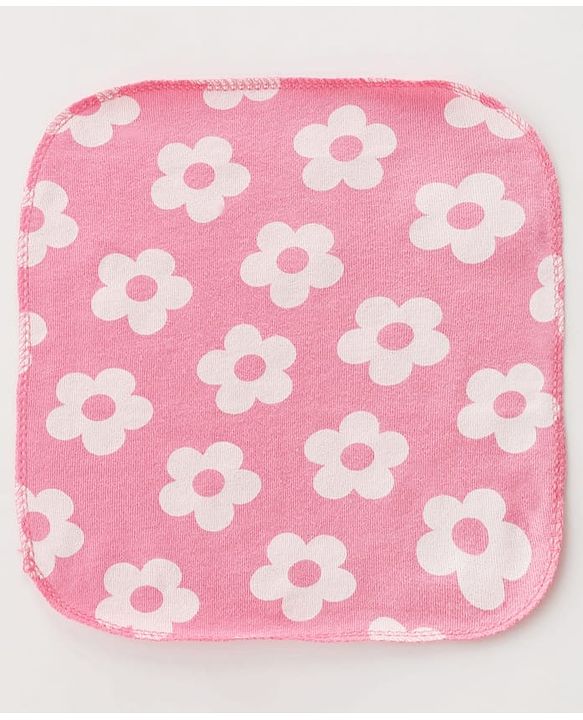 Babyhug Terry Knit Face & Hand Towel With Floral Print Pack Of 6 L 24 x B 24 cm- Multicolour