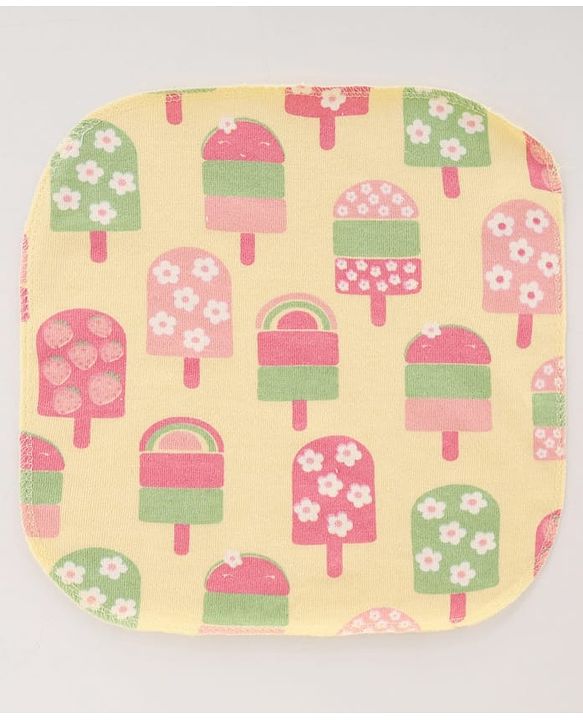 Babyhug Terry Knit Face & Hand Towel With Floral Print Pack Of 6 L 24 x B 24 cm- Multicolour
