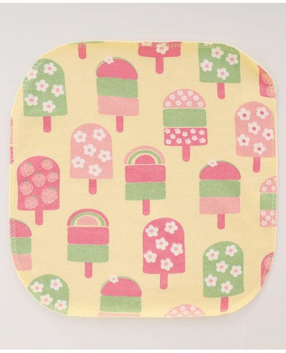Babyhug Terry Knit Face & Hand Towel With Floral Print Pack Of 6 L 24 x B 24 cm- Multicolour