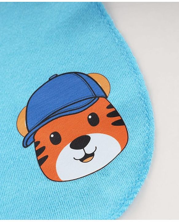 Babyhug Terry Knit Hand & Face Towel With Tiger Print Pack Of 6 L 24 x B 24 cm- Multicolour