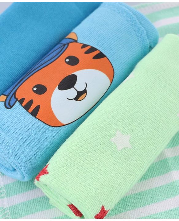 Babyhug Terry Knit Hand & Face Towel With Tiger Print Pack Of 6 L 24 x B 24 cm- Multicolour