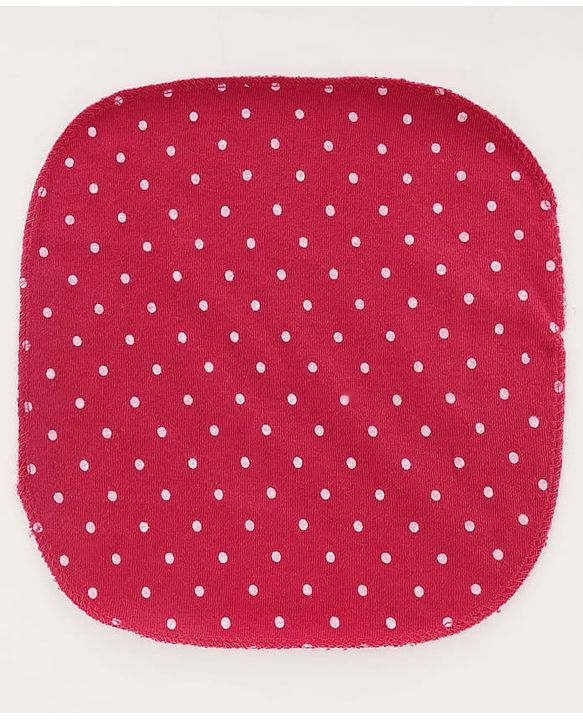 Babyhug Terry Knit Hand & Face Towel With Polka Dot Print Pack Of 6 L 24 x B 24 cm - Multicolour
