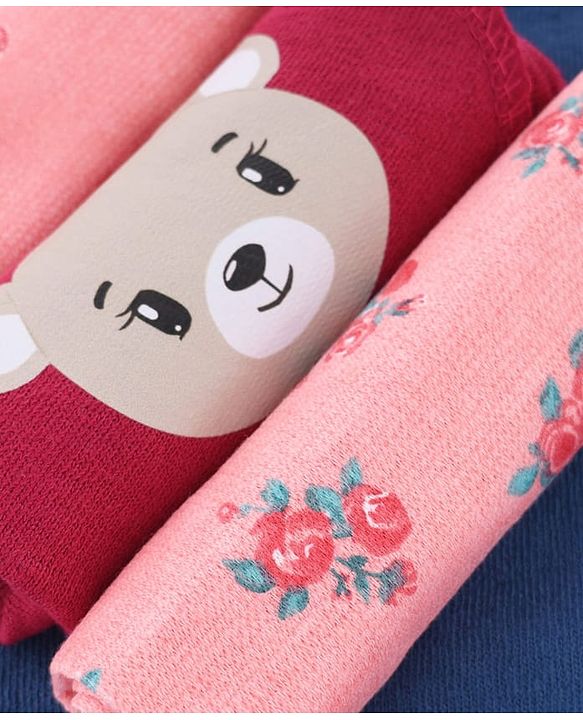 Babyhug Terry Knit Hand & Face Towel With Polka Dot Print Pack Of 6 L 24 x B 24 cm - Multicolour