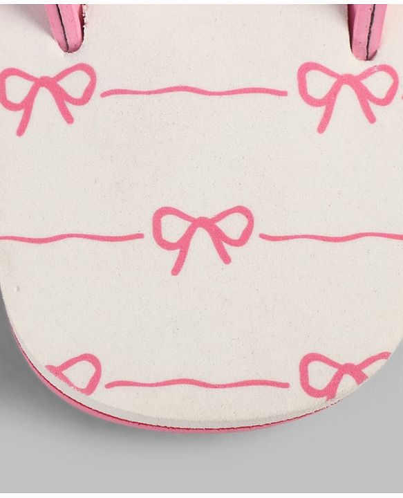 Pine Kids Slip On Bow Printed  Flip Flops - Pink