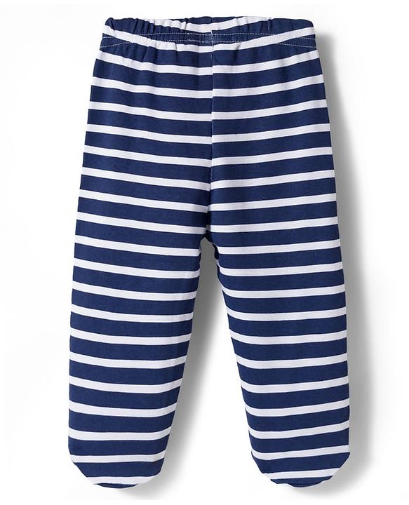 Babyhug Disney Interlock Knit Full Sleeves Onesie & Striped Bootie Legging Set with Winnie Graphic - Red