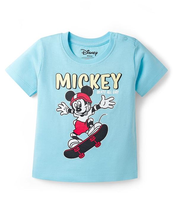Babyhug Disney 100% Cotton Knit Half Sleeves T-Shirts With Mickey & Friends Graphic Pack of 2 - Multicolour