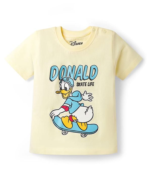 Babyhug Disney 100% Cotton Knit Half Sleeves T-Shirts With Mickey & Friends Graphic Pack of 2 - Multicolour
