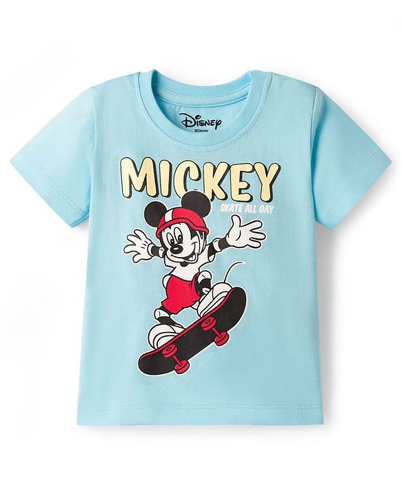 Babyhug Disney 100% Cotton Knit Half Sleeves T-Shirts With Mickey & Friends Graphic Pack of 2 - Multicolour