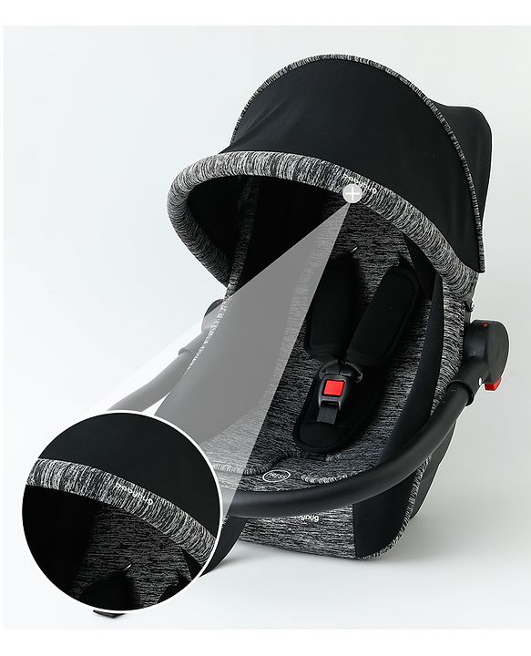 Babyhug Cloud Cradle 3-in-1 Baby Carry Cot  Black| Rocker & Baby Seat| Safety Harness| Adjustable Canopy| Lightweight Portable Design| Removable & Washable Cover| 015 Months