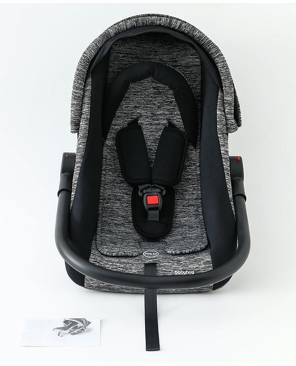 Babyhug Cloud Cradle 3-in-1 Baby Carry Cot  Black| Rocker & Baby Seat| Safety Harness| Adjustable Canopy| Lightweight Portable Design| Removable & Washable Cover| 015 Months