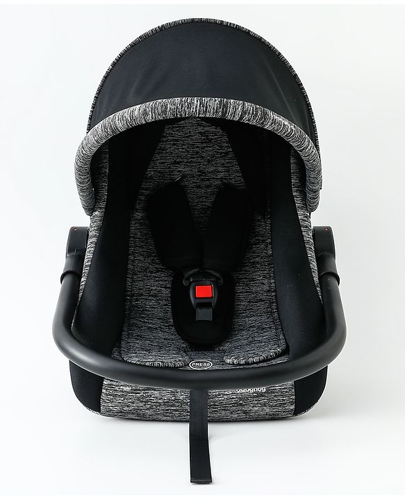 Babyhug Cloud Cradle 3-in-1 Baby Carry Cot  Black| Rocker & Baby Seat| Safety Harness| Adjustable Canopy| Lightweight Portable Design| Removable & Washable Cover| 015 Months