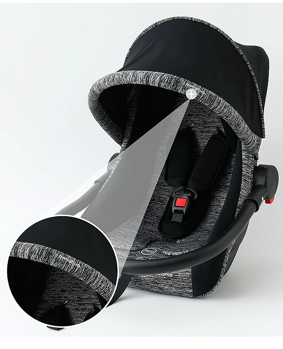 Babyhug Cloud Cradle 3-in-1 Baby Carry Cot  Black| Rocker & Baby Seat| Safety Harness| Adjustable Canopy| Lightweight Portable Design| Removable & Washable Cover| 015 Months