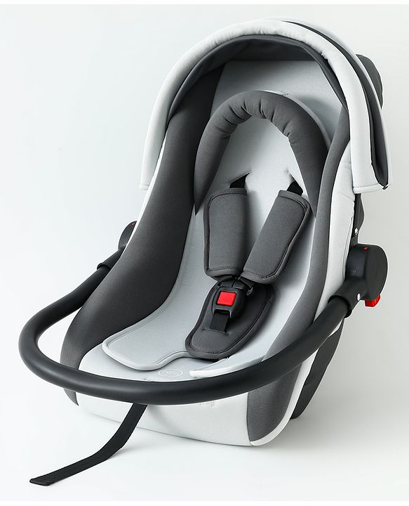 Babyhug Cloud Cradle 3-in-1 Baby Carry Cot  White Grey| Rocker & Baby Seat| Safety Harness| Adjustable Canopy| Lightweight Portable Design| Removable & Washable Cover| 015 Months