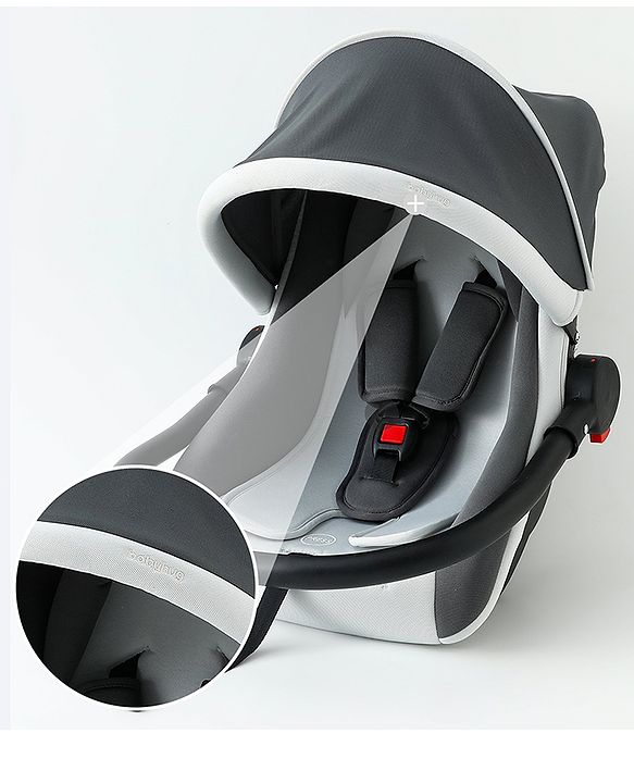 Babyhug Cloud Cradle 3-in-1 Baby Carry Cot  White Grey| Rocker & Baby Seat| Safety Harness| Adjustable Canopy| Lightweight Portable Design| Removable & Washable Cover| 015 Months