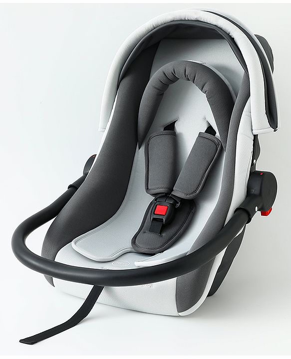 Babyhug Cloud Cradle 3-in-1 Baby Carry Cot  White Grey| Rocker & Baby Seat| Safety Harness| Adjustable Canopy| Lightweight Portable Design| Removable & Washable Cover| 015 Months