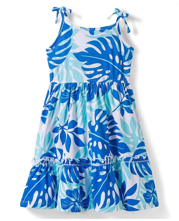 Pine Kids Cotton Knit Frock Sleeveless Floral Print Multi Colors 4-5 Years
