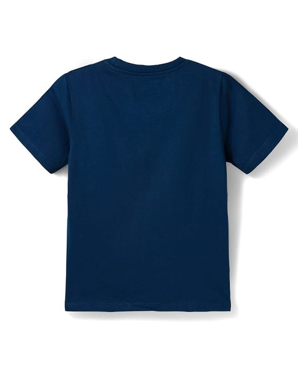 Pine Kids Disney Single Jersey Knit Half Sleeves T-Shirt & Shorts Night Suit with Simba & Friends Graphic - Navy Blue