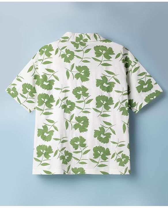 Pine Kids Cotton Knit Half Sleeves Shirt With Floral Print - Multicolor