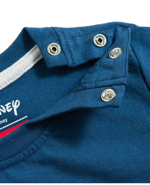 Babyhug Disney Single Jersey Knit Half Sleeves T-Shirt & Shorts Night Suit With Mickey Mouse Graphics - Navy Blue