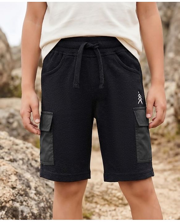 Pine Kids Looper Knit Solid Shorts - Black