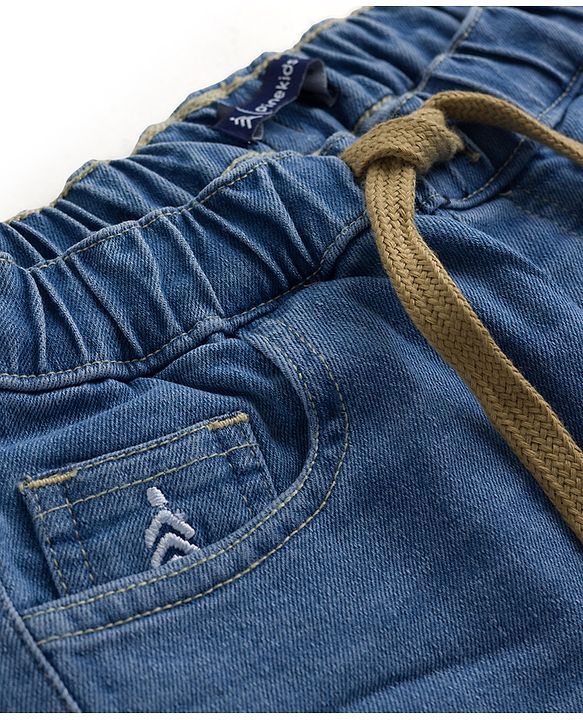 Pine Kids Denim Woven Washed Shorts - Light Blue