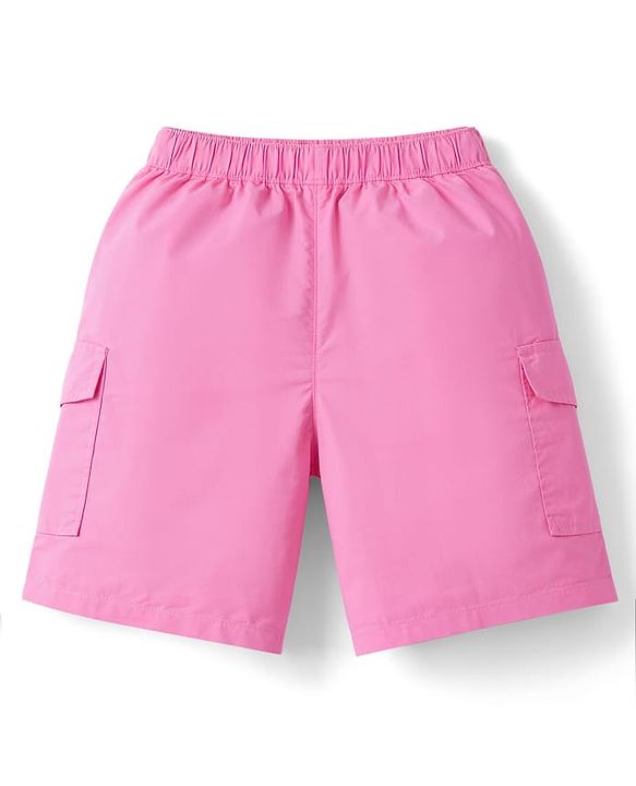 Pine Kids Denim Woven Solid Shorts - Pink