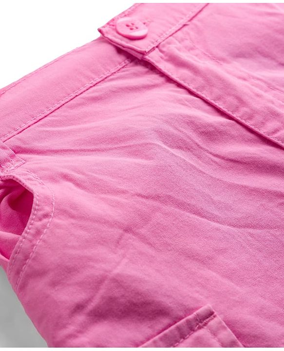 Pine Kids Denim Woven Solid Shorts - Pink
