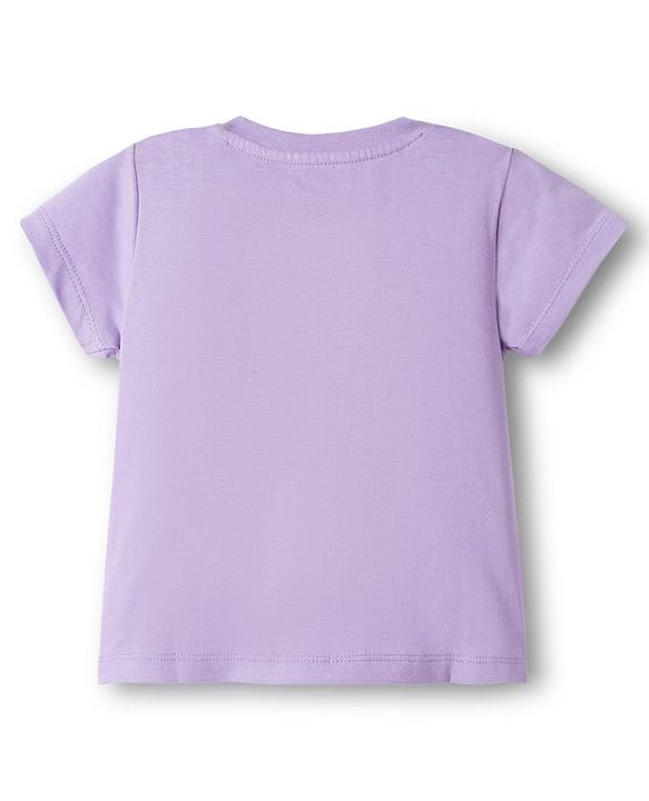 Babyhug Disney Single Jersey Knit Half Sleeves T-Shirt & Shorts Night Suit With Minnie Mouse Graphics - Lavender