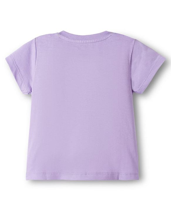 Babyhug Disney Single Jersey Knit Half Sleeves T-Shirt & Shorts Night Suit With Minnie Mouse Graphics - Lavender