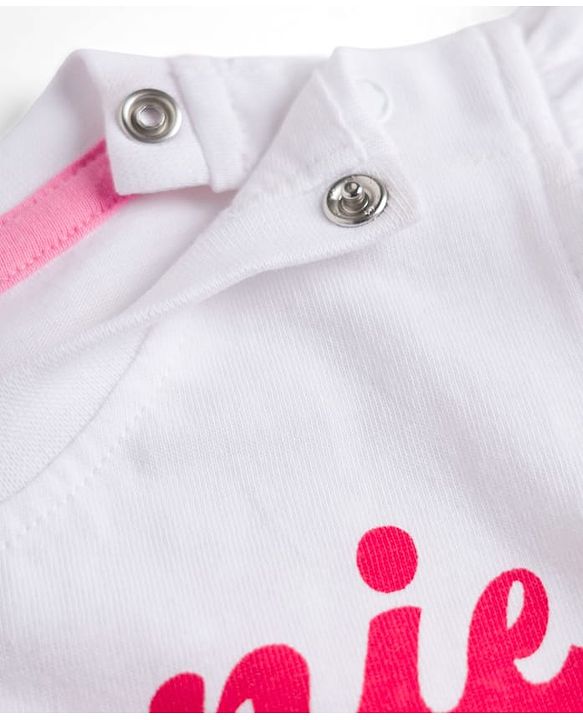 Babyhug Disney Single Jersey Knit Half Frill Sleeves T-Shirt & Pant Set with Minnie Mouse Graphic - Red & White