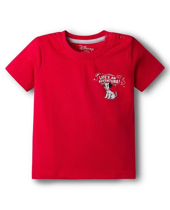 Babyhug Disney Single Jersey Knit Half Sleeves T-Shirt & Shorts Co-ord Night Suit With 101 Dalmatians Graphics - Red