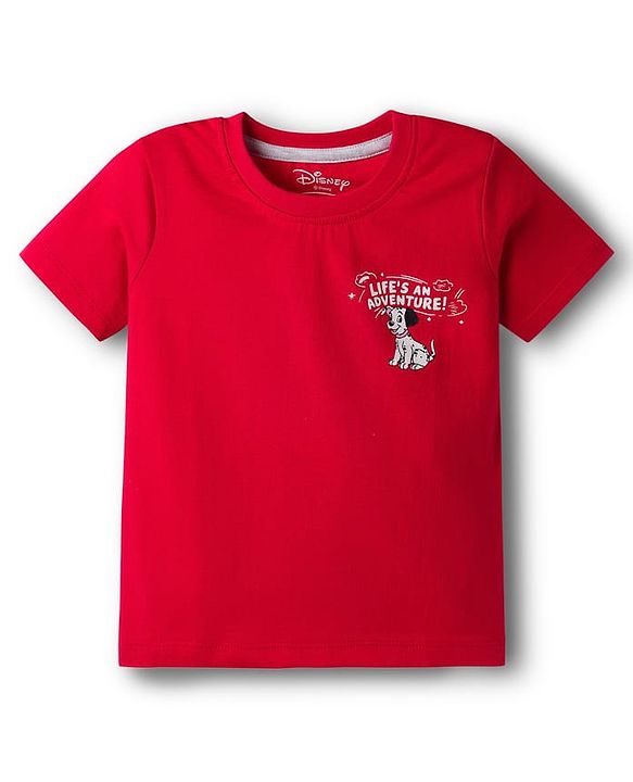 Babyhug Disney Single Jersey Knit Half Sleeves T-Shirt & Shorts Co-ord Night Suit With 101 Dalmatians Graphics - Red