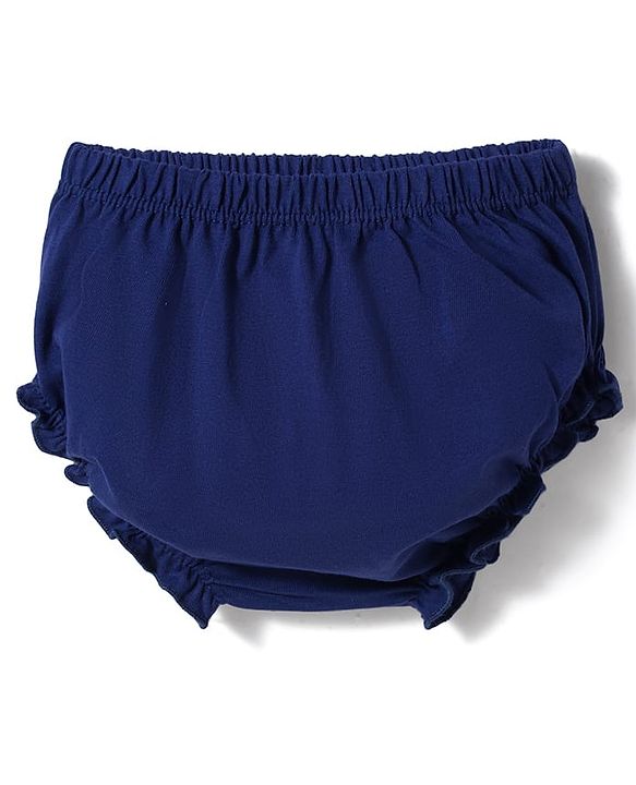 Babyhug Single Jersey Knit Frocks with Bloomer/Shorts Tie-Up Shoulder Straps Navy New Born