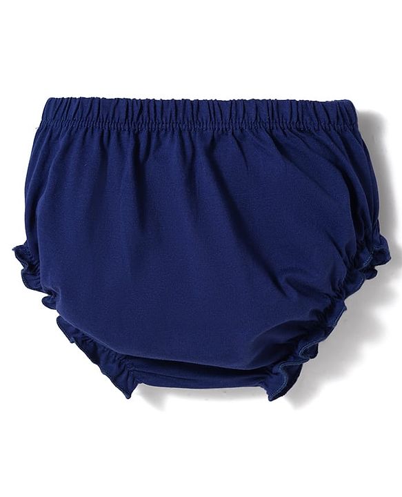 Babyhug Single Jersey Knit Frocks with Bloomer/Shorts Tie-Up Shoulder Straps Navy New Born