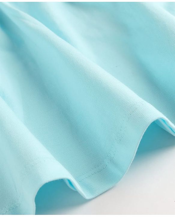 Babyhug Cotton Knit Frocks with Bloomers/Shorts Ruffled Neck Blue 0-3 Months